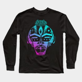 Dual Color African Mask 4 Long Sleeve T-Shirt